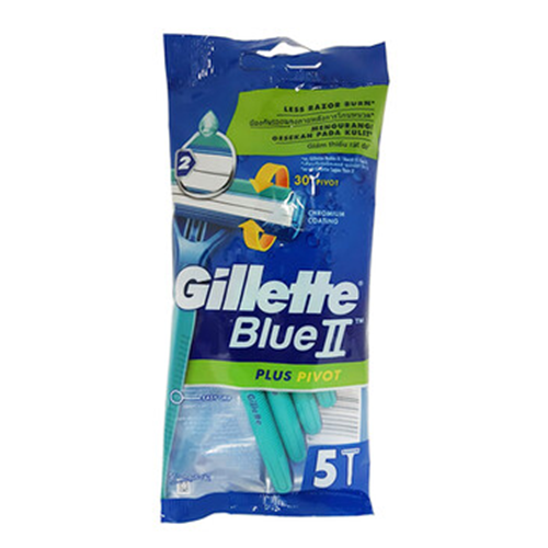Gillette Blue II Razor Plus Pivot 5pk/12pc