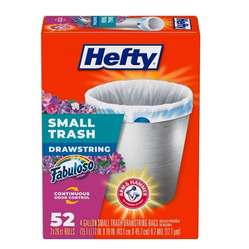 Hefty Trash Bags 52ct 4 Gl Fabuloso/16pc