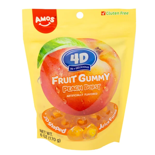 Amos 4D Gummy Peach 6oz