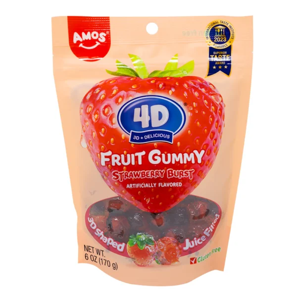 Amos 4D Gummy Strawberry 6oz