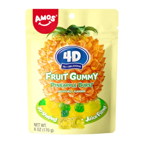Amos 4D Gummy Pineapple 6oz