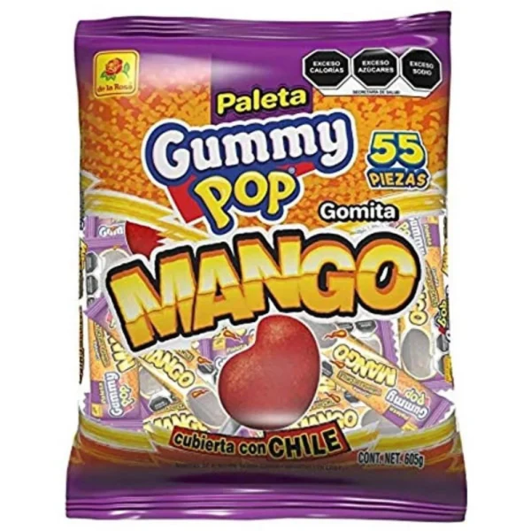 De la Rosa Gummy Pop Mango, 55ct