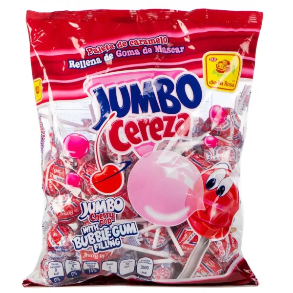 De la Rosa Paleta Jumbo Cereza, 50ct
