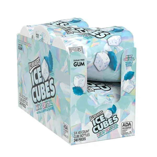 Ice Breaker Ice Cubes Gum Mint Crystals, 6ct