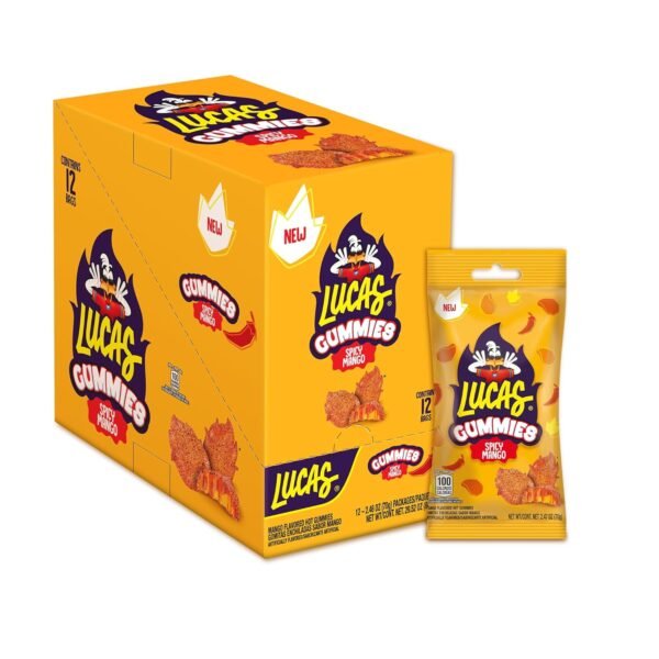 Lucas Gummy Spicy Mango 70g, 12ct
