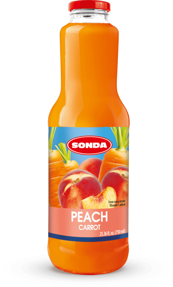 Sonda Juice Peach/Carrot 25.36oz, 8pk