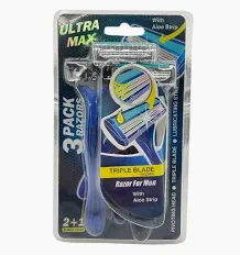 ultra max razor triple blade 3pk w- aloe