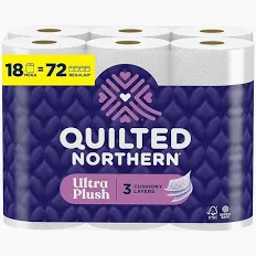 Quilted Northern Toilet Paper, 3-ply, 18-72