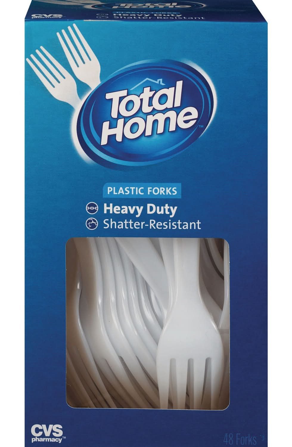 Total Home Plastic Fork 48ct/12pk