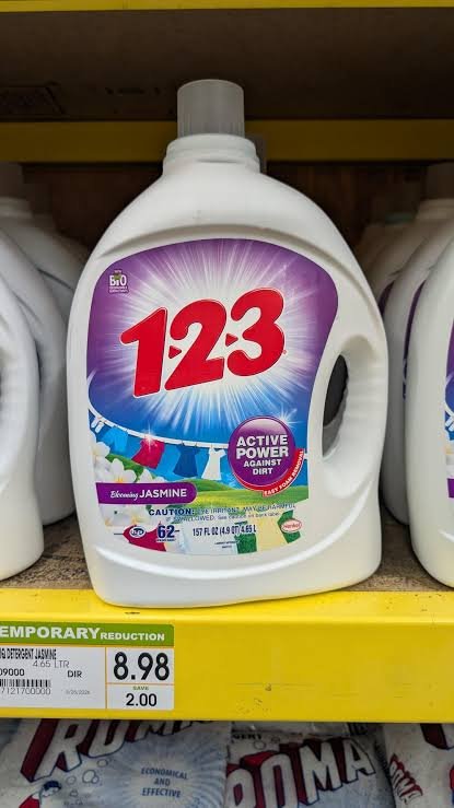 123 liquid detergent, blooming jasmine, 4.65l /4pk