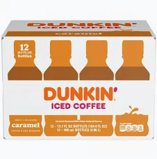 Dunkin iced coffee caramel 13.7oz/12pk